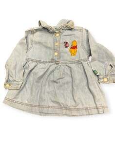 Vintage Pooh denim long sleeve dress 12 months